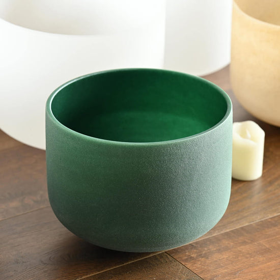 F Note Emerald Gemstone Fusion Crystal Singing Bowl - On sale