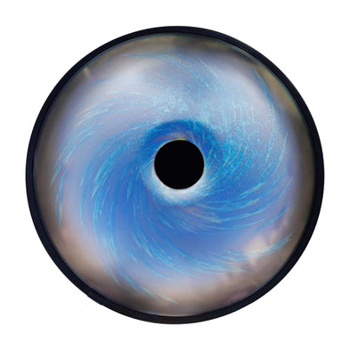 Handpan 10 note bleu - Re mineur, frequence 432hz, frequence 440hz, hang drum, bleu planète